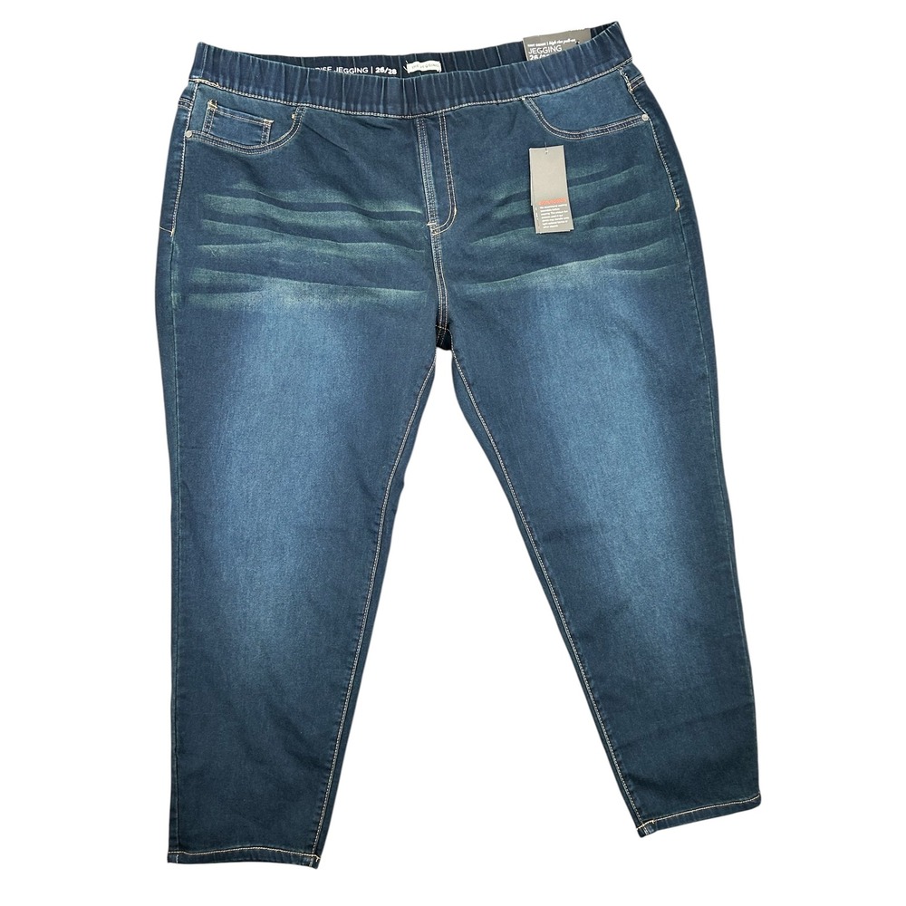 Avenue Denim High Rise Pull On Jegging Blue Size 26/28